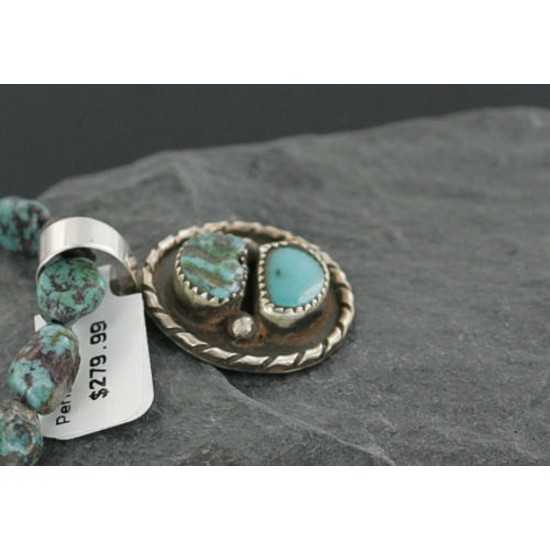 Handmade Certified Authentic Navajo .925 Sterling Silver and Turquoise Native American Necklace 370976661757