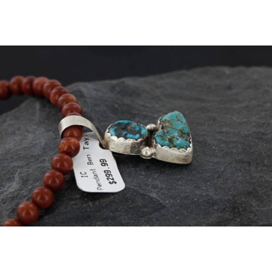 Handmade Certified Authentic Navajo .925 Sterling Silver and Turquoise Native American Necklace 370989080807