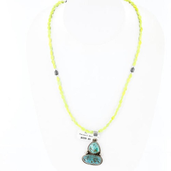 Handmade Certified Authentic Navajo .925 Sterling Silver and Turquoise Native American Necklace 370993141781