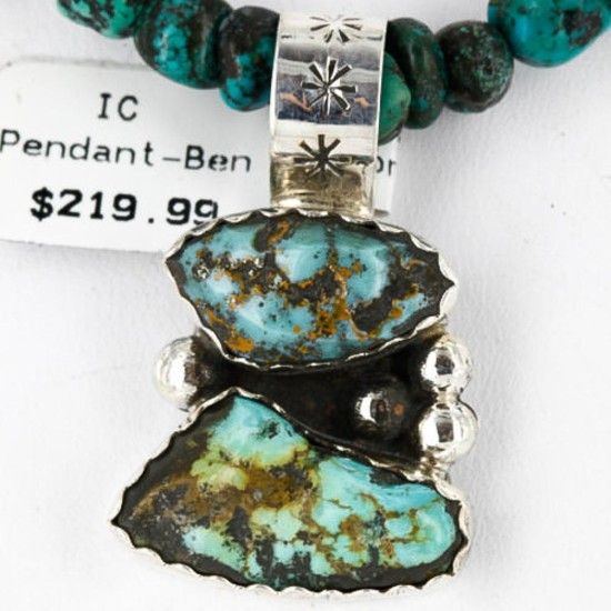 Handmade Certified Authentic Navajo .925 Sterling Silver and Turquoise Native American Necklace 370996088454