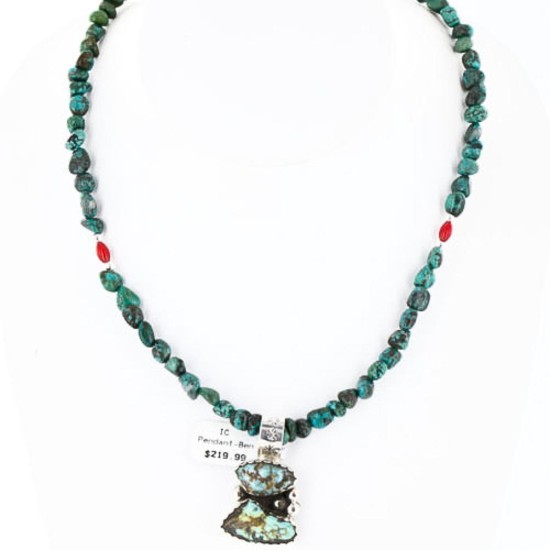 Handmade Certified Authentic Navajo .925 Sterling Silver and Turquoise Native American Necklace 370996088454