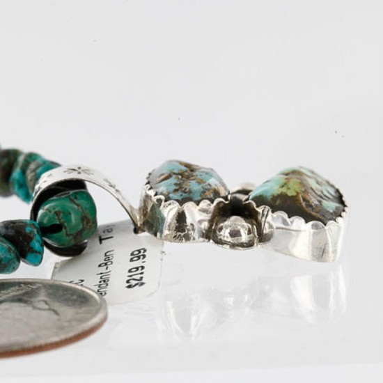 Handmade Certified Authentic Navajo .925 Sterling Silver and Turquoise Native American Necklace 370996088454