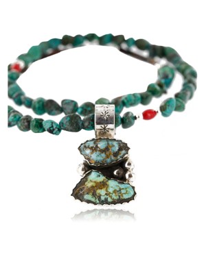 Handmade Certified Authentic Navajo .925 Sterling Silver and Turquoise Native American Necklace 370996088454