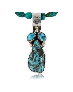 Handmade Certified Authentic Navajo .925 Sterling Silver and Turquoise Native American Necklace 370996180716