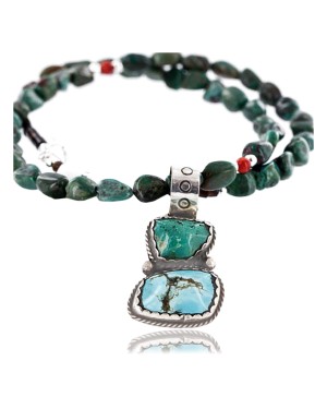Handmade Certified Authentic Navajo .925 Sterling Silver and Turquoise Native American Necklace 370999851309