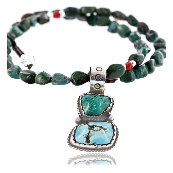 Handmade Certified Authentic Navajo .925 Sterling Silver and Turquoise Native American Necklace 370999851309 Handmade Certified Authentic Navajo .925 Sterling Silver and Turquoise Native American Necklace 370999851309