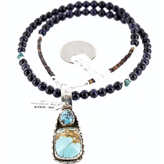 Handmade Certified Authentic Navajo .925 Sterling Silver and Turquoise Native American Necklace 371006022155