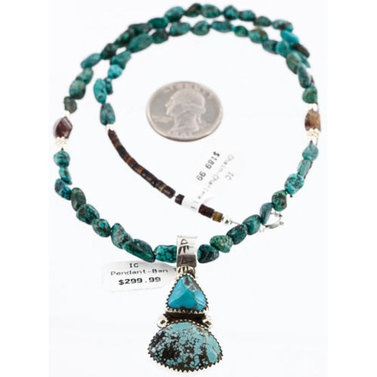 Handmade Certified Authentic Navajo .925 Sterling Silver and Turquoise Native American Necklace 371013528686