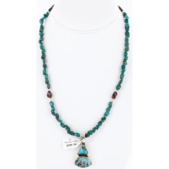 Handmade Certified Authentic Navajo .925 Sterling Silver and Turquoise Native American Necklace 371013528686