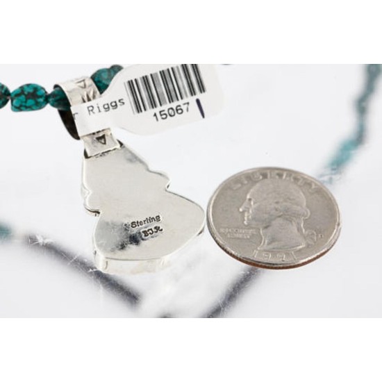 Handmade Certified Authentic Navajo .925 Sterling Silver and Turquoise Native American Necklace 371013528686