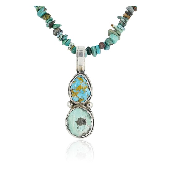 HANDMADE Certified Authentic Navajo .925 Sterling Silver & Turquoise Native American Necklace 371297789152