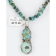 HANDMADE Certified Authentic Navajo .925 Sterling Silver & Turquoise Native American Necklace 371297789152