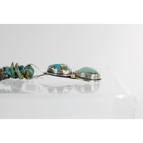 HANDMADE Certified Authentic Navajo .925 Sterling Silver & Turquoise Native American Necklace 371297789152