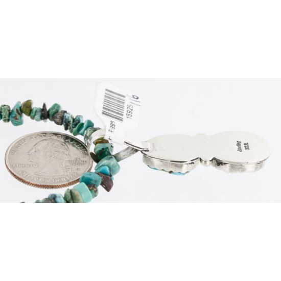 HANDMADE Certified Authentic Navajo .925 Sterling Silver & Turquoise Native American Necklace 371297789152