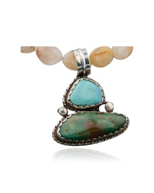 Handmade Certified Authentic Navajo .925 Sterling Silver and Turquoise Native American Necklace 390642578647