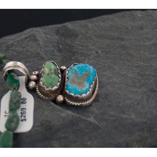 Handmade Certified Authentic Navajo .925 Sterling Silver and Turquoise Native American Necklace 390654095590