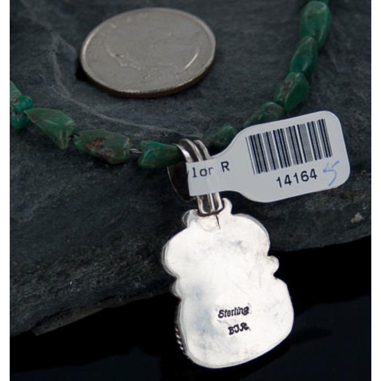 Handmade Certified Authentic Navajo .925 Sterling Silver and Turquoise Native American Necklace 390654095590