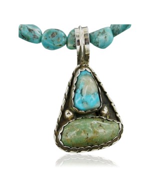 Handmade Certified Authentic Navajo .925 Sterling Silver and Turquoise Native American Necklace 390662000276