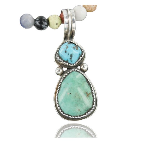 Handmade Certified Authentic Navajo .925 Sterling Silver and Turquoise Native American Necklace 390669814028