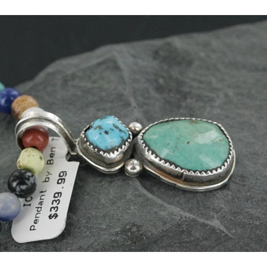 Handmade Certified Authentic Navajo .925 Sterling Silver and Turquoise Native American Necklace 390669814028