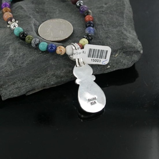 Handmade Certified Authentic Navajo .925 Sterling Silver and Turquoise Native American Necklace 390669814028