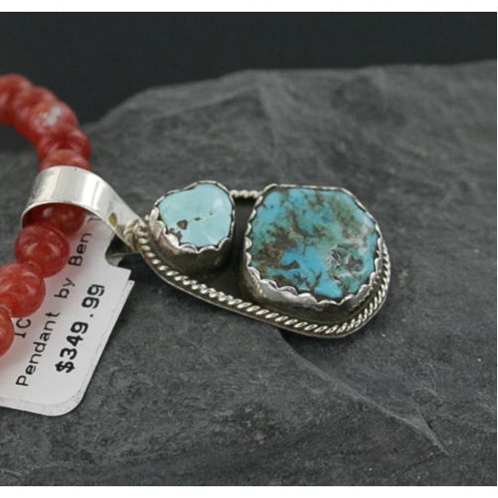 Handmade Certified Authentic Navajo .925 Sterling Silver and Turquoise Native American Necklace 390681054398