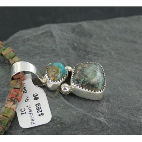 Handmade Certified Authentic Navajo .925 Sterling Silver and Turquoise Native American Necklace 390682093129