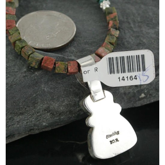 Handmade Certified Authentic Navajo .925 Sterling Silver and Turquoise Native American Necklace 390682093129
