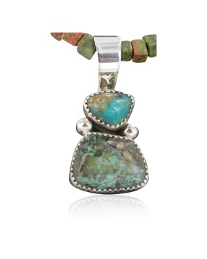 Handmade Certified Authentic Navajo .925 Sterling Silver and Turquoise Native American Necklace 390682093129