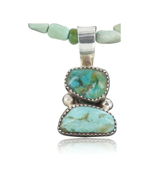 Handmade Navajo .925 Sterling Silver and Turquoise Native American Necklace 390683809179