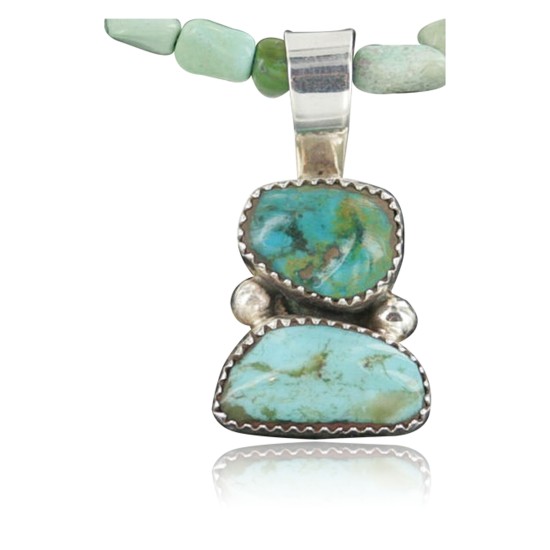 Handmade Certified Authentic Navajo .925 Sterling Silver and Turquoise Native American Necklace 390683809179