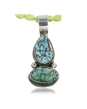 Handmade Certified Authentic Navajo .925 Sterling Silver and Turquoise Native American Necklace 390689839499