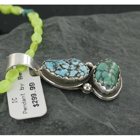 Handmade Certified Authentic Navajo .925 Sterling Silver and Turquoise Native American Necklace 390689839499