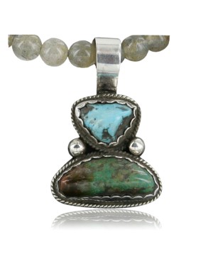 Handmade Certified Authentic Navajo .925 Sterling Silver and Turquoise Native American Necklace 390719776901