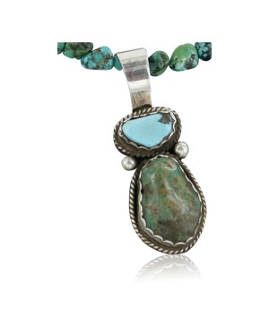 Handmade Certified Authentic Navajo .925 Sterling Silver and Turquoise Native American Necklace 390720104880