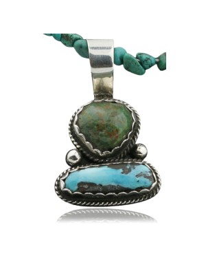 Handmade Certified Authentic Navajo .925 Sterling Silver and Turquoise Native American Necklace 390735954626
