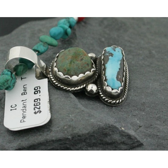 Handmade Certified Authentic Navajo .925 Sterling Silver and Turquoise Native American Necklace 390735954626