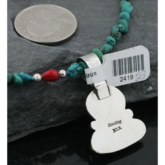 Handmade Certified Authentic Navajo .925 Sterling Silver and Turquoise Native American Necklace 390735954626
