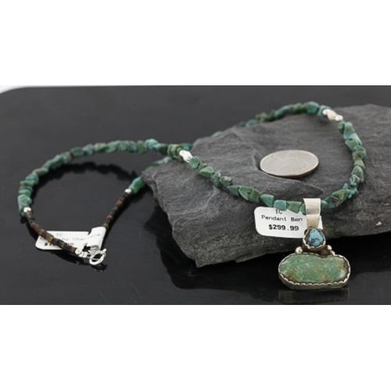Handmade Certified Authentic Navajo .925 Sterling Silver and Turquoise Native American Necklace 390738121749