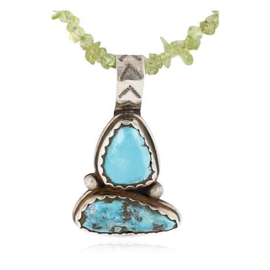 Handmade Certified Authentic Navajo .925 Sterling Silver and Turquoise Native American Necklace 390794111334