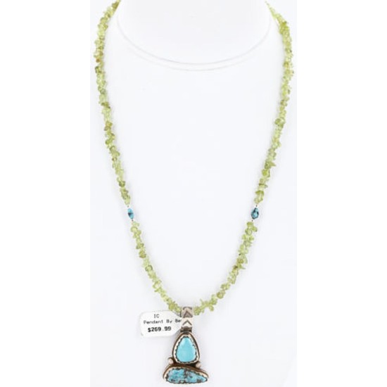 Handmade Certified Authentic Navajo .925 Sterling Silver and Turquoise Native American Necklace 390794111334