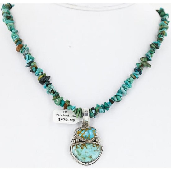 Handmade Certified Authentic Navajo .925 Sterling Silver and Turquoise Native American Necklace 390836707320
