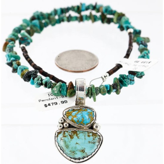 Handmade Certified Authentic Navajo .925 Sterling Silver and Turquoise Native American Necklace 390836707320