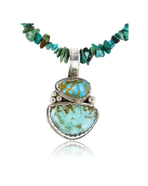 Handmade Certified Authentic Navajo .925 Sterling Silver and Turquoise Native American Necklace 390836707320