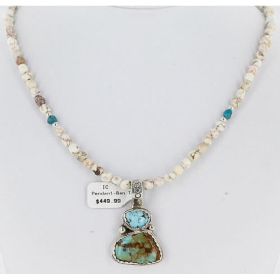 Handmade Certified Authentic Navajo .925 Sterling Silver and Turquoise Native American Necklace 390858384853
