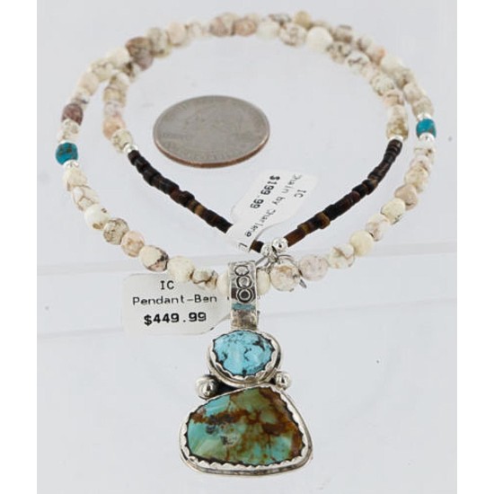 Handmade Certified Authentic Navajo .925 Sterling Silver and Turquoise Native American Necklace 390858384853