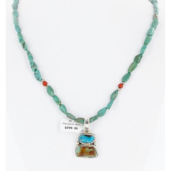 Handmade Certified Authentic Navajo .925 Sterling Silver and Turquoise Native American Necklace 390858793222