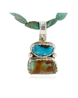 Handmade Certified Authentic Navajo .925 Sterling Silver and Turquoise Native American Necklace 390858793222