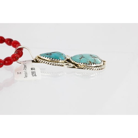 Handmade Certified Authentic Navajo .925 Sterling Silver and Turquoise Native American Necklace & Pendant 371026813804