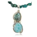 Handmade Navajo .925 Sterling Silver and Turquoise Native American Necklace & Pendant 371026839851